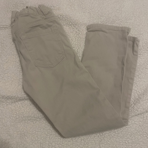 Old Navy Boys Khaki Pants Adjustable Waist Snap Button Size 8 Regular - Picture 1 of 9